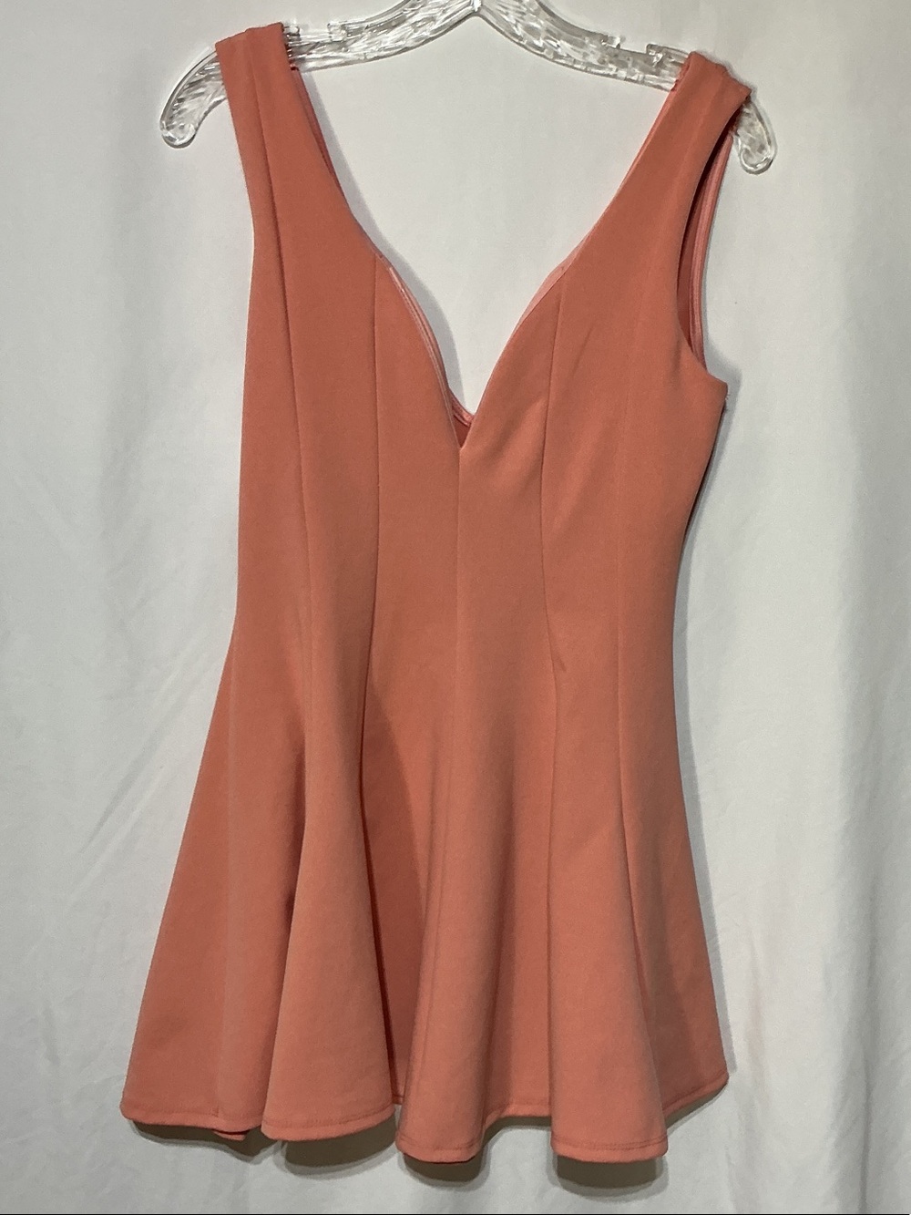Charlotte Russe Coral Peach Sleeveless Skater Style Dress Sz M